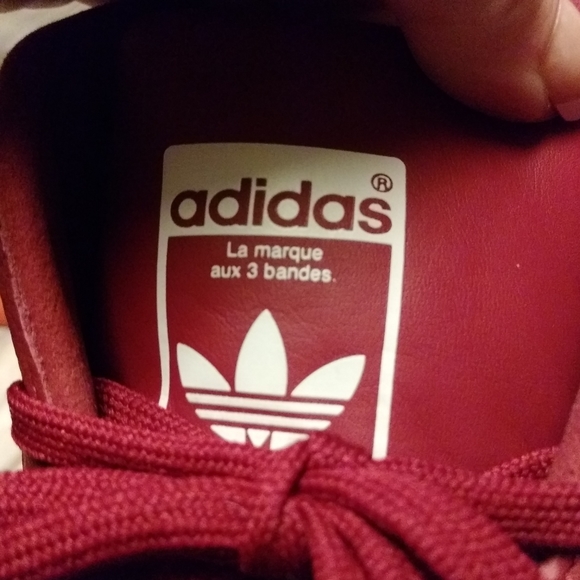 adidas | Shoes | Adidas La Marque Aux 3 Bandes Red Wwhite Stripe | Poshmark
